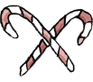 graphic art of two candy canes